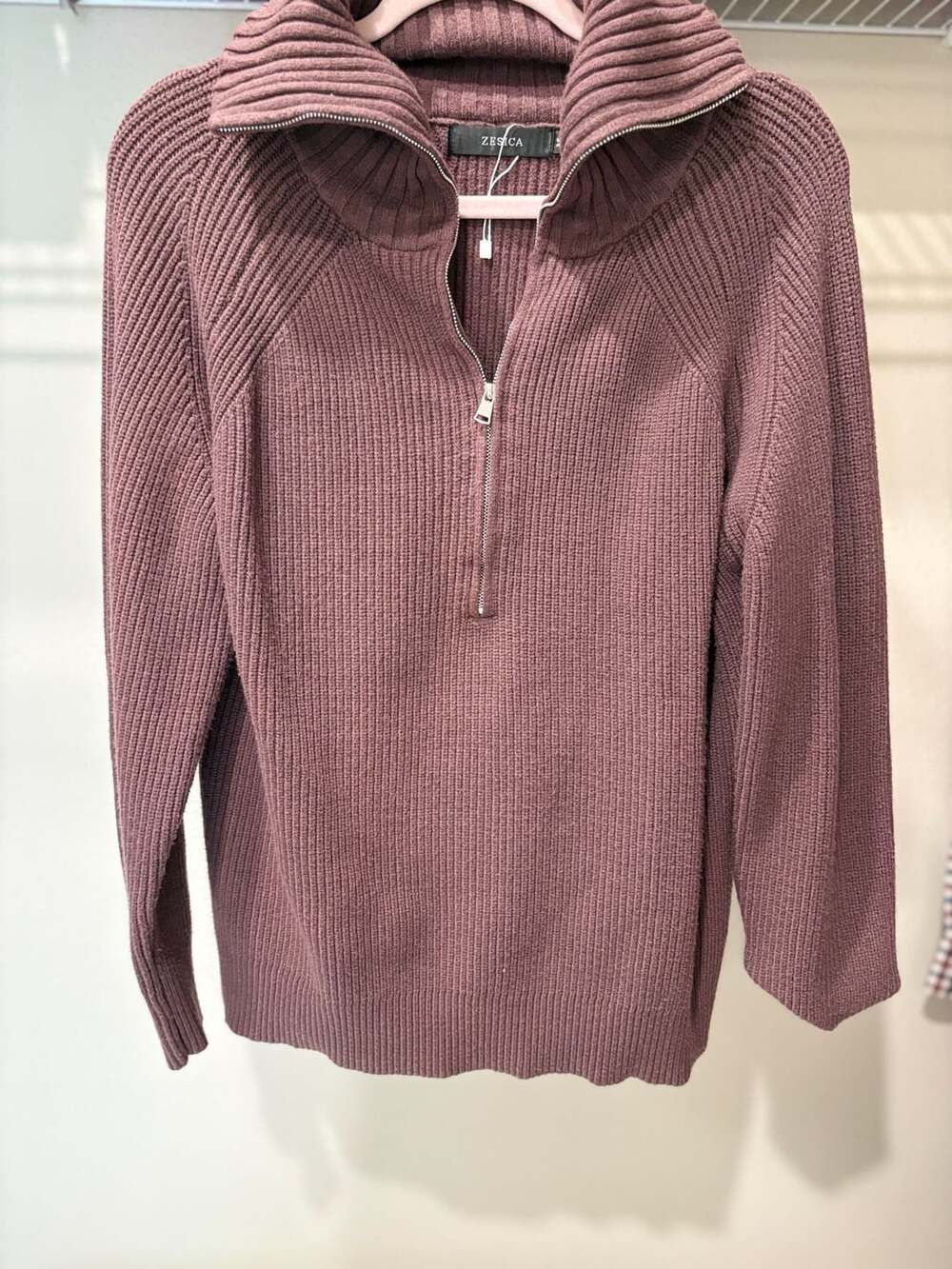 Zesica Women's Ribbed Knit Half Zip Pullover Sweater Medium